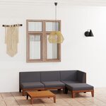 Vidaxl salon de jardin 5 pièces avec coussins bois d'acacia solide
