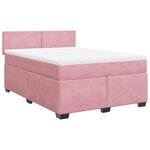 vidaXL Sommier à lattes de lit avec matelas Rose 140x190 cm Velours