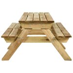 vidaXL Table de pique-nique et bancs 220x122x72cm Bois de pin imprégné
