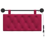 vidaXL Tête de lit suspendue Avec lumière LED Bordeaux Velours