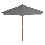 vidaXL Parasol d'extérieur avec mât en bois 300 cm anthracite
