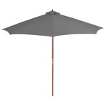 vidaXL Parasol d'extérieur avec mât en bois 300 cm Anthracite