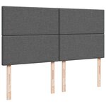 vidaXL Sommier à lattes de lit avec matelas Gris foncé 180x200cm Tissu
