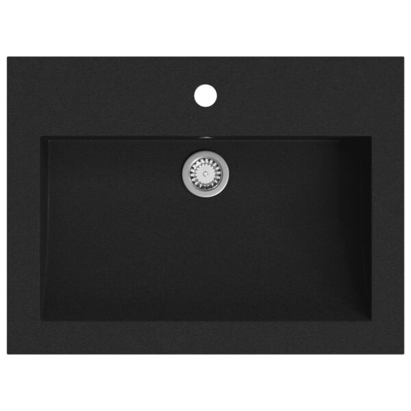 vidaXL Lavabo en granit 600 x 450 x 120 mm Noir