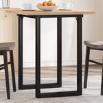 vidaXL Table à manger cadre en O 70x70x75 5cm bois de pin massif fonte