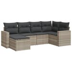 vidaXL Salon de jardin 6 Pièces avec coussins gris clair résine tressée