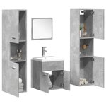 vidaXL Ensemble de meubles de salle de bain 5 Pièces gris béton