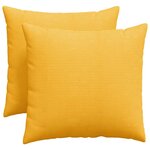 vidaXL Coussins de canapé 2 Pièces Jaune clair 50 x 50 cm