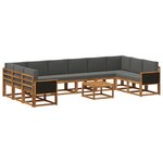 vidaXL Ensemble de canapés d'extérieur 11 Pièces Naturel et Anthracite