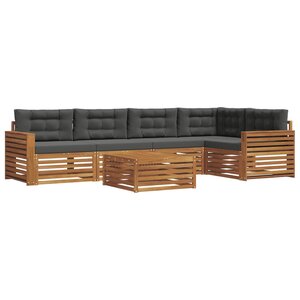 vidaXL Ensemble de canapés d'extérieur 6 pc Naturel et Anthracite