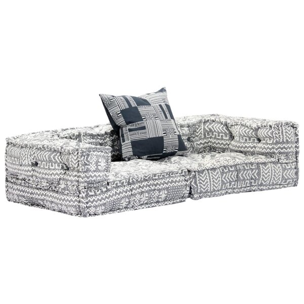 Vidaxl pouf modulaire à 2 places gris clair tissu