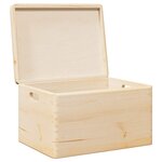 vidaXL Boîte en bois avec couvercle et poignées bois de pin massif