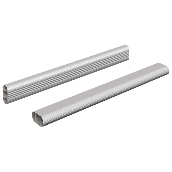 vidaXL Tige de placard 2 Pièces Argenté 764 x 15 x 29 mm