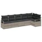 vidaXL Ensemble de canapé de jardin 6 Pièces Gris clair Poly rotin