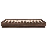 vidaXL Cadre de lit avec LED sans matelas chêne marron 135x190 cm