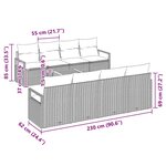 vidaXL Ensemble de canapé de jardin avec coussin 9 Pièces Gris Poly rotin