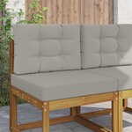 vidaXL Coussin de canapé d'extérieur 2 Pièces Gris Polyester