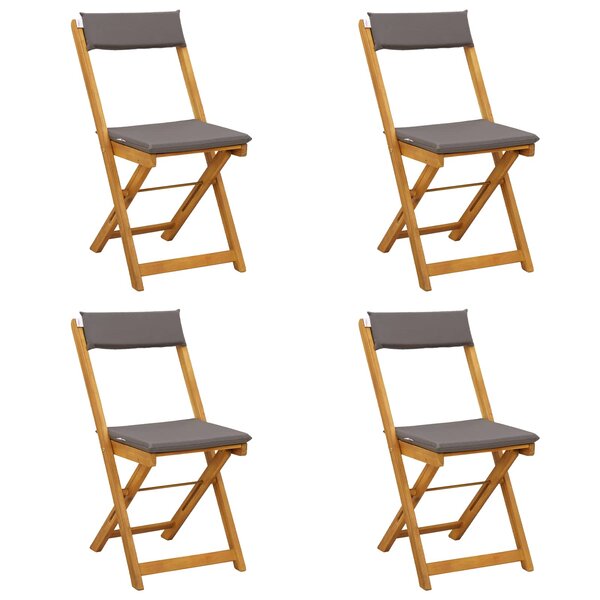 vidaXL Chaises de bistrot d'extérieur 4 Pièces Gris foncé 40 x 53 x 80 cm