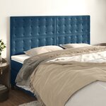 vidaXL Têtes de lit 4 Pièces Bleu foncé 100x5x78/88 cm Velours