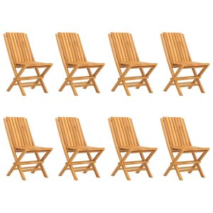 vidaXL Chaises de jardin pliantes lot de 8 47x47x89cm bois massif teck