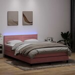 vidaXL Sommier à lattes de lit avec matelas rose 160x220 cm velours