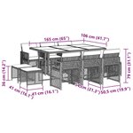 vidaXL Ensemble à manger de jardin et coussins 11 Pièces beige poly rotin