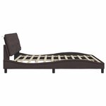 vidaXL Cadre de lit avec LED sans matelas marron foncé 200x200cm tissu