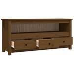 vidaXL Meuble TV Marron miel 114x35x52 cm Bois de pin massif