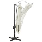 vidaXL Parasol déporté avec mât et lumières LED Sable 300 cm