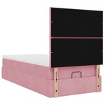 vidaXL Cadre de lit ottoman avec matelas rose 90x200 cm velours