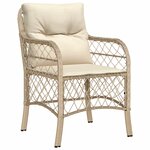 vidaXL Chaises de jardin avec coussins lot de 2 beige résine tressée