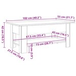 vidaXL Table basse vieux bois 102x55x42 cm bois d'ingénierie