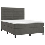 vidaXL Sommier à lattes de lit avec matelas LED Gris foncé 140x200 cm