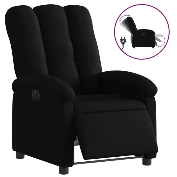 vidaXL Fauteuil inclinable électrique Noir Tissu