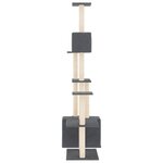 vidaXL Arbre à chat avec griffoirs en sisal Gris foncé 180 cm