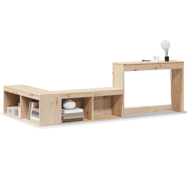 vidaXL Table de chevet avec bureau 232 x 122 x 75 cm Bois de pin massif