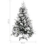 vidaXL Sapin de Noël à flocons de neige et pommes de pin 150 cm PVC/PE