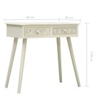 vidaXL Table console avec 2 tiroirs Gris sculpté 80x40x77 8 cm Bois