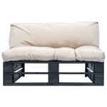 vidaXL Canapé de jardin palette avec coussins Sable Pinède