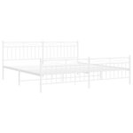 vidaXL Cadre de lit métal avec tête de lit/pied de lit blanc 200x200cm
