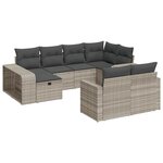 vidaXL Salon de jardin avec coussins 10 Pièces gris clair résine tressée