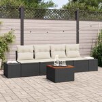 vidaXL Ensemble de canapé de jardin 5 Pièces Noir  blanc