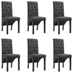 vidaXL Chaises à manger lot de 6 gris foncé tissu