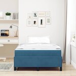 vidaXL Cadre de lit avec matelas Bleu foncé 120 x 190 cm tissu