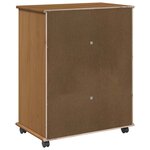 vidaXL Cabinet roulant avec roue Marron miel 63 5 x 39 x 79 cm