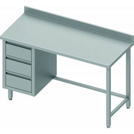 Table inox professionnelle avec 3 tiroirs - gamme 700 - stalgast -  - inox1200x700 x700x900mm
