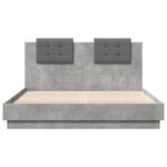 vidaXL Cadre de lit avec LED sans matelas gris béton 150x200 cm