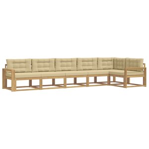vidaXL Ensemble de canapés d'extérieur 4 pc Blanc et Beige Polyester