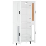 vidaXL Buffet haut Blanc 69 5x34x180 cm Bois d'ingénierie