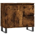 vidaXL Armoire de bain chêne fumé 65x33x60 cm bois d'ingénierie